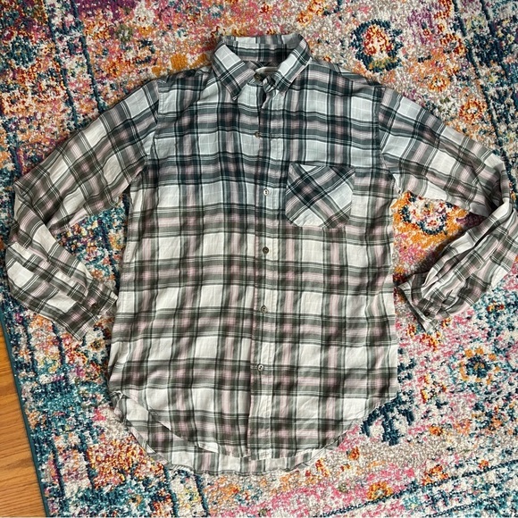 Current‎ Elliott Ombré Fade Plaid button down shirt - Picture 11 of 13